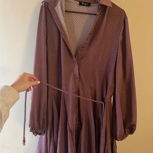 Elegant Purple Long Sleeve Dress